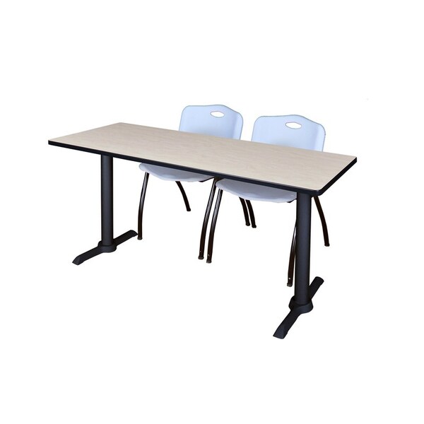 Cain Rectangle Tables > Training Tables > Cain Training Table & Chair Sets, 66 W, 24 L, 29 H, Maple MTRCT6624PL47GY - main